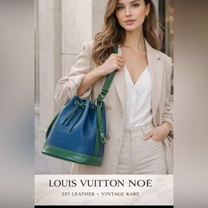 Authentic Louis Vuitton Epi Noe bucket bag Vintage LV drawstring Shoulder Bag